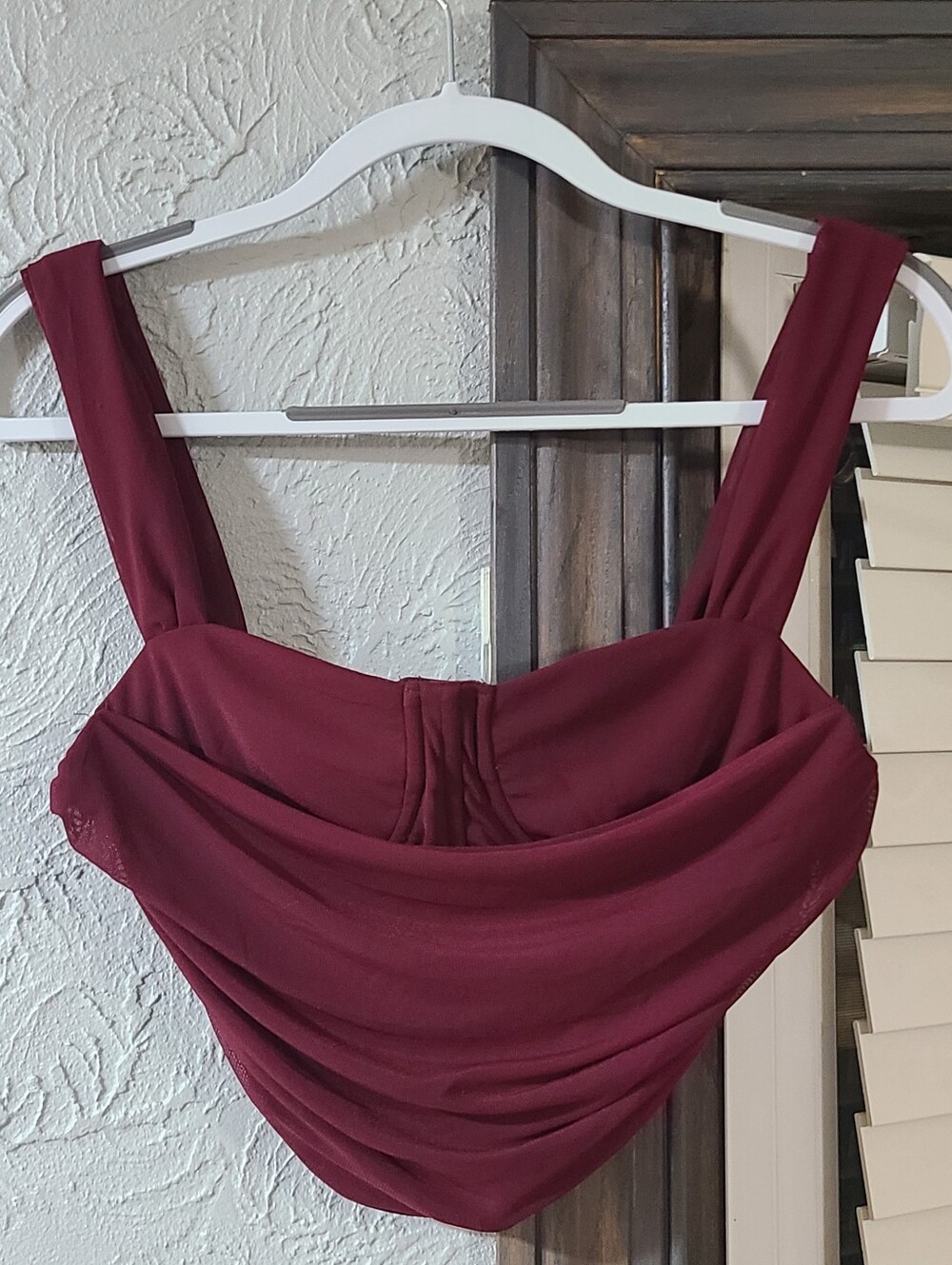 WINDSOR *NWT* Women’s Burgundy/Plum Draped Tank Crop Top - Size Large